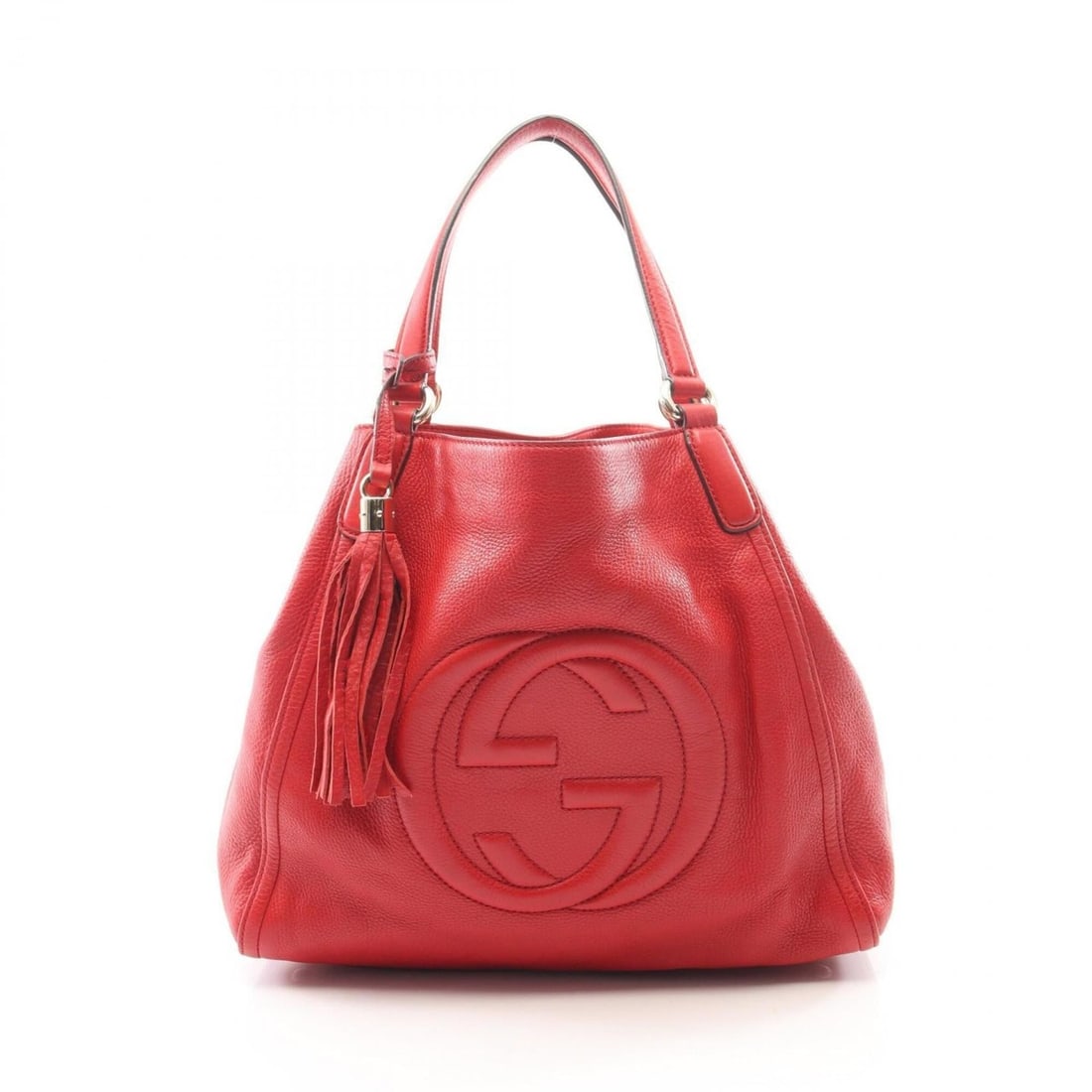 Gucci Soho Cellarius Interlocking G Tote Bag Handbag Leather Women's Red 282309: --- Catalog ---Category: SizeSize (HxWxD): 31cm x 34cm x 17cm / 12.2'' x 13.38'' x 6.69''Category: DesignType: Handbag, Tote bagColor: Red colorGender: WomenMaterial: Leather Category: GeneralMPN: 308