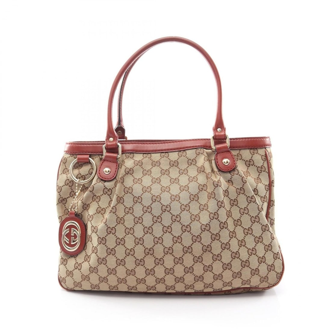 Gucci Sukey Tote Bag Handbag, Canvas and Leather, Women's, Beige, Brown, Bordeaux, Item Number: --- Catalog ---Category: SizeSize (HxWxD): 27cm x 37cm x 11cm / 10.62'' x 14.56'' x 4.33''Category: DesignType: Handbag, Tote bagColor: Beige, Bordeaux, BrownGender: WomenMaterial: Canvas , Leather Ca