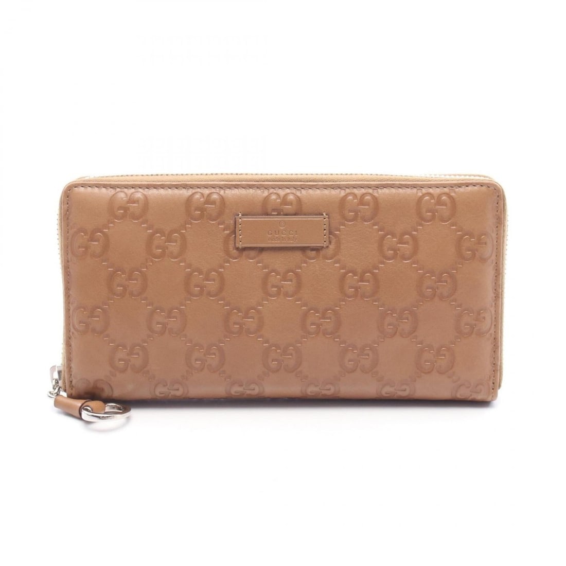 Gucci Guccissima Round Long Wallet, Leather, Women's, Brown, 224246: --- Catalog ---Category: SizeSize (HxWxD): 9.5cm x 18.5cm x 2cm / 3.74'' x 7.28'' x 0.78''Category: DesignType: Long wallet (bi-fold)Color: Beige, BrownGender: WomenMaterial: Leather Category: General