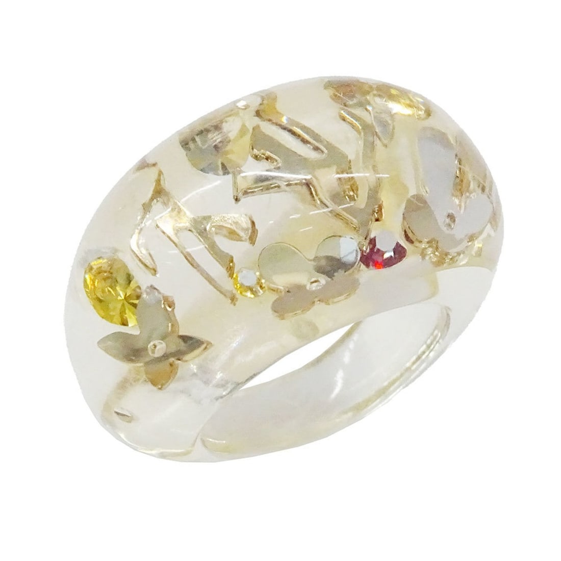 Louis Vuitton LOUIS VUITTON Ring for Women, Brand Name Ring, Resin, Bague Inclusion, Clear Gold,: --- Catalog ---Category: SizeJP Size: 13US Size: 6.5Category: DesignType: Band ringColor: ClearGender: WomenCategory: GeneralMPN: M65863Brand: Louis Vuitton--- Item List ---Section: ConditionRanking: 