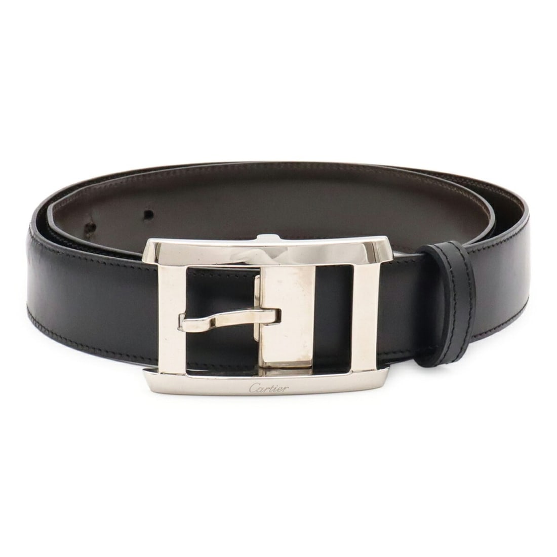 Cartier Tank American Reversible Belt, Leather, Black/Dark Brown, Actual Size Approx. #81, L5000058: --- Catalog ---Category: SizeLength: 86cm / 33.85''Category: DesignType: Standard beltColor: Black, Brown, Dark brownGender: WomenMaterial (Strap): Leather Category: GeneralMPN: L5000058Brand: Cartier