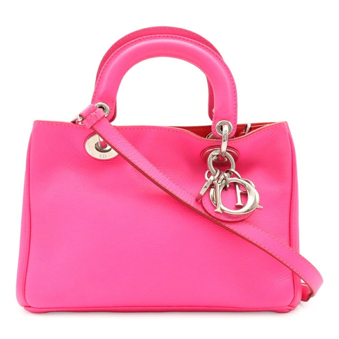 Christian Dior Diorissimo Mini Handbag Shoulder Bag Leather Black: --- Catalog ---Category: SizeSize (HxWxD): 16cm x 23cm x 10cm / 6.29'' x 9.05'' x 3.93''Category: DesignType: Handbag, Shoulder bagColor: Black, PinkGender: WomenMaterial: Leather Category: GeneralBra