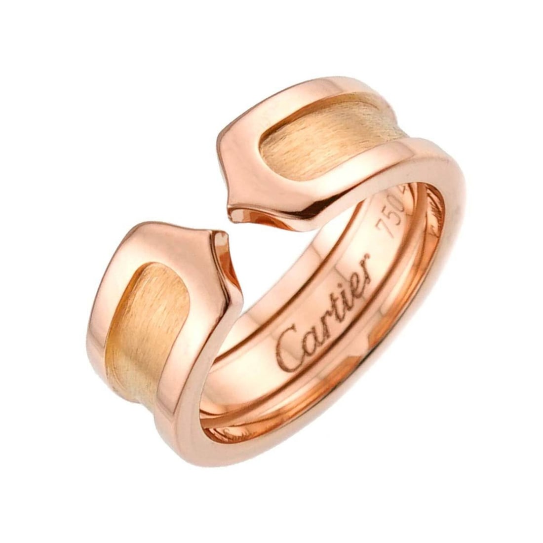 Cartier C2 Small SM #48 Ring, 18K PG Pink Gold 750, 2C Ring: --- Catalog ---Category: SizeUS Size: 4.5Brand Size: 48Category: DesignType: Band ringGender: WomenMaterial: Pink gold (18K)Category: GeneralBrand: Cartier--- Item List ---Section: ConditionRanking: R