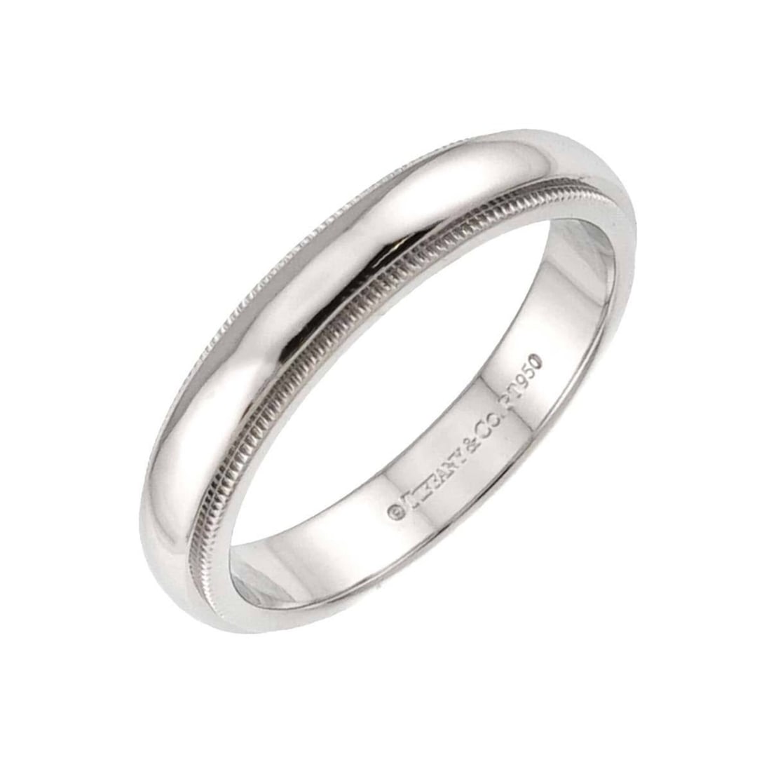 Tiffany & Co. Milgrain Band 1 Ring, 4mm wide, Platinum, Together Ring: --- Catalog ---Category: SizeJP Size: 18.5US Size: 9Category: DesignType: Band ringGender: MenMaterial: Platinum 950Category: GeneralBrand: Tiffany--- Item List ---Section: ConditionRanking: Rank SA U