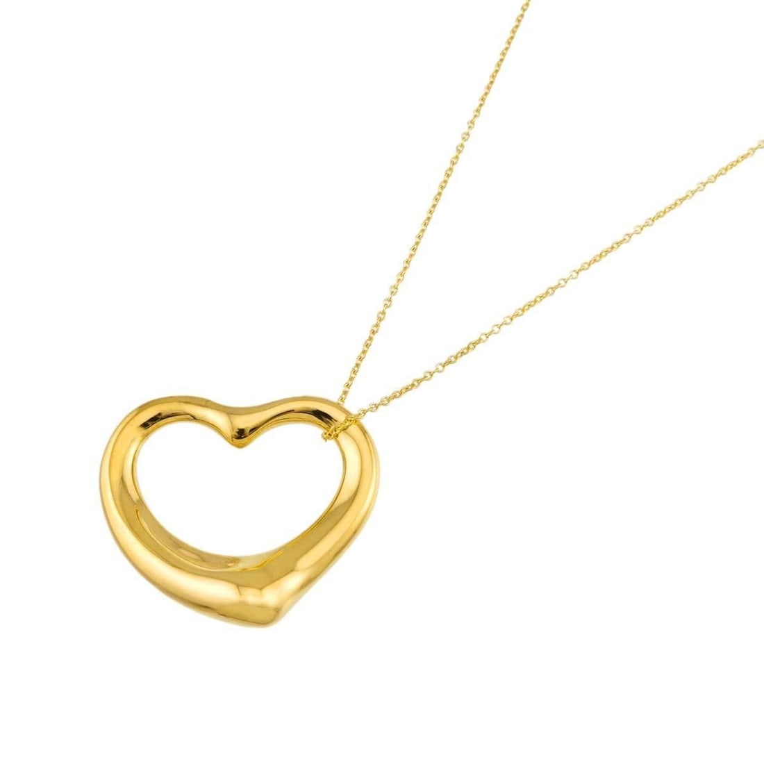 Tiffany & Co. Heart Necklace, 27mm wide, 46cm length, 18K Yellow Gold (750) Open Necklace: --- Catalog ---Category: SizePendant Size: 23.8mm x 27mm / 0.93'' x 1.06''Neck Circumference: 46 cm / 18.11''Category: DesignGender: WomenMaterial: Yellow gold (18K)Necklace Type: NecklaceCategory: Ge