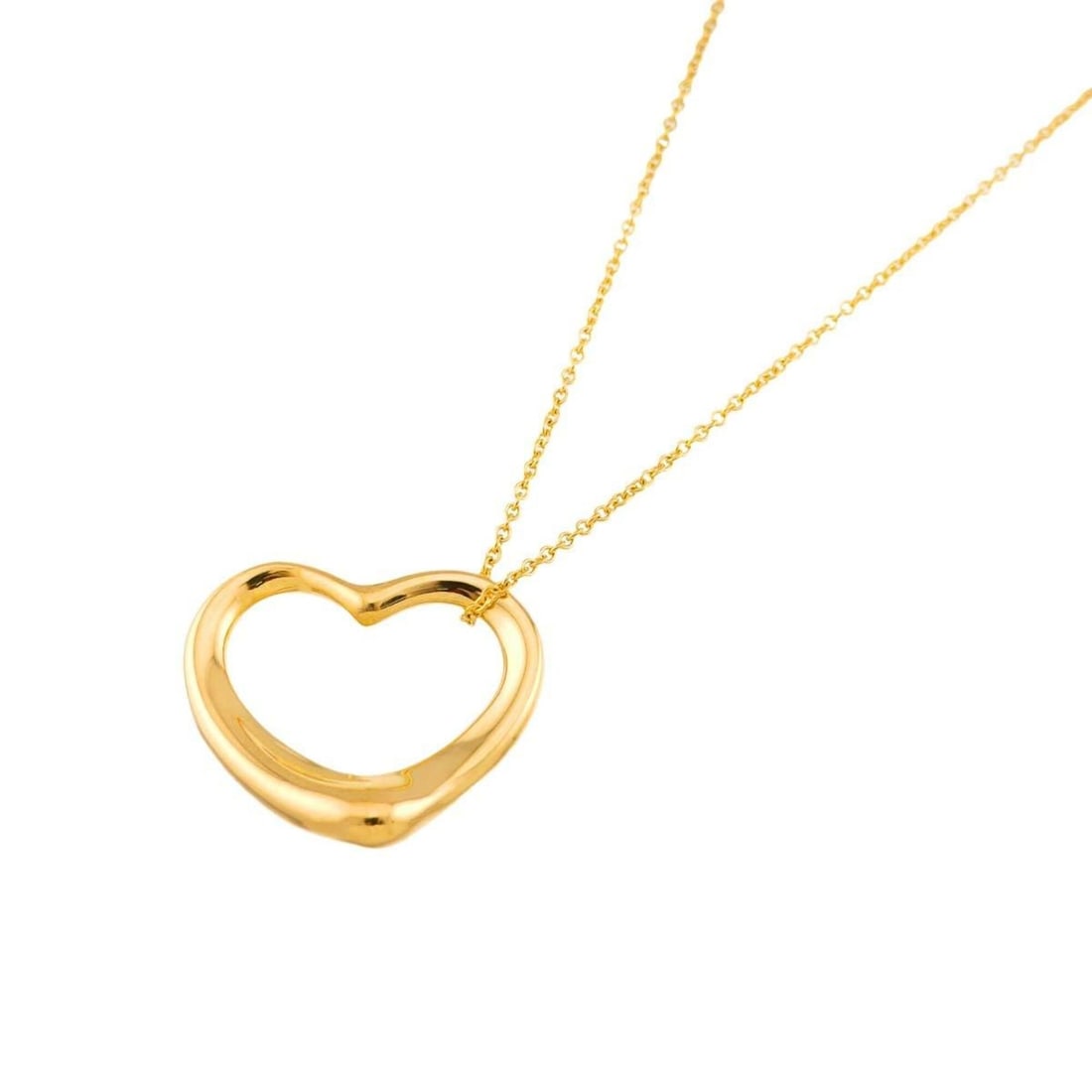 Tiffany & Co. Heart Necklace, 22mm wide, 41cm length, 18K YG Yellow Gold 750 Open Necklace: --- Catalog ---Category: SizePendant Size: 18mm x 22mm / 0.7'' x 0.86''Neck Circumference: 41 cm / 16.14''Category: DesignGender: WomenMaterial: Yellow gold (18K)Necklace Type: NecklaceCategory: Gener