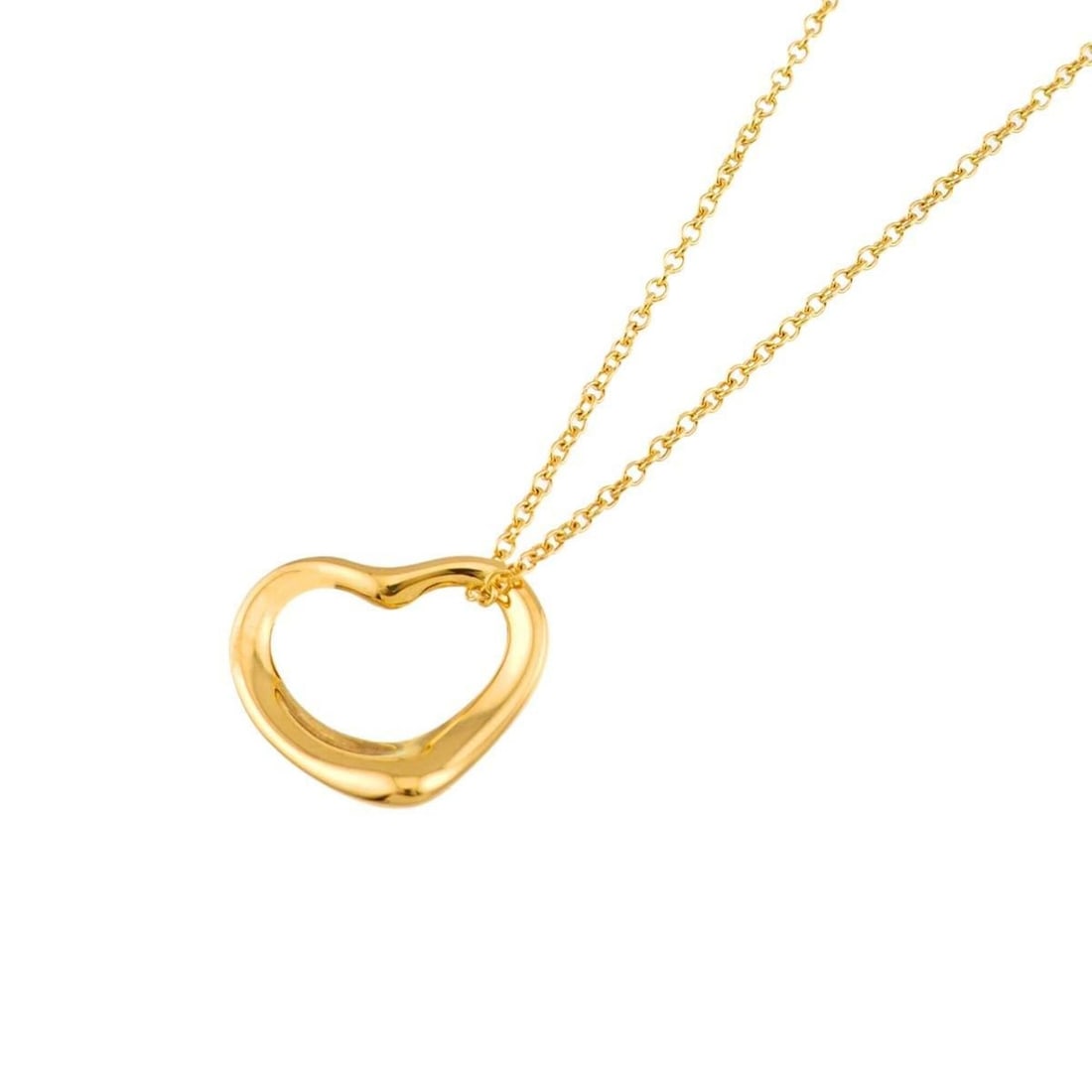 Tiffany & Co. Heart Necklace, 15mm wide, 41cm length, 18K YG Yellow Gold 750 Open Necklace: --- Catalog ---Category: SizePendant Size: 12.5mm x 15mm / 0.49'' x 0.59''Neck Circumference: 41 cm / 16.14''Category: DesignGender: WomenMaterial: Yellow gold (18K)Necklace Type: NecklaceCategory: Ge