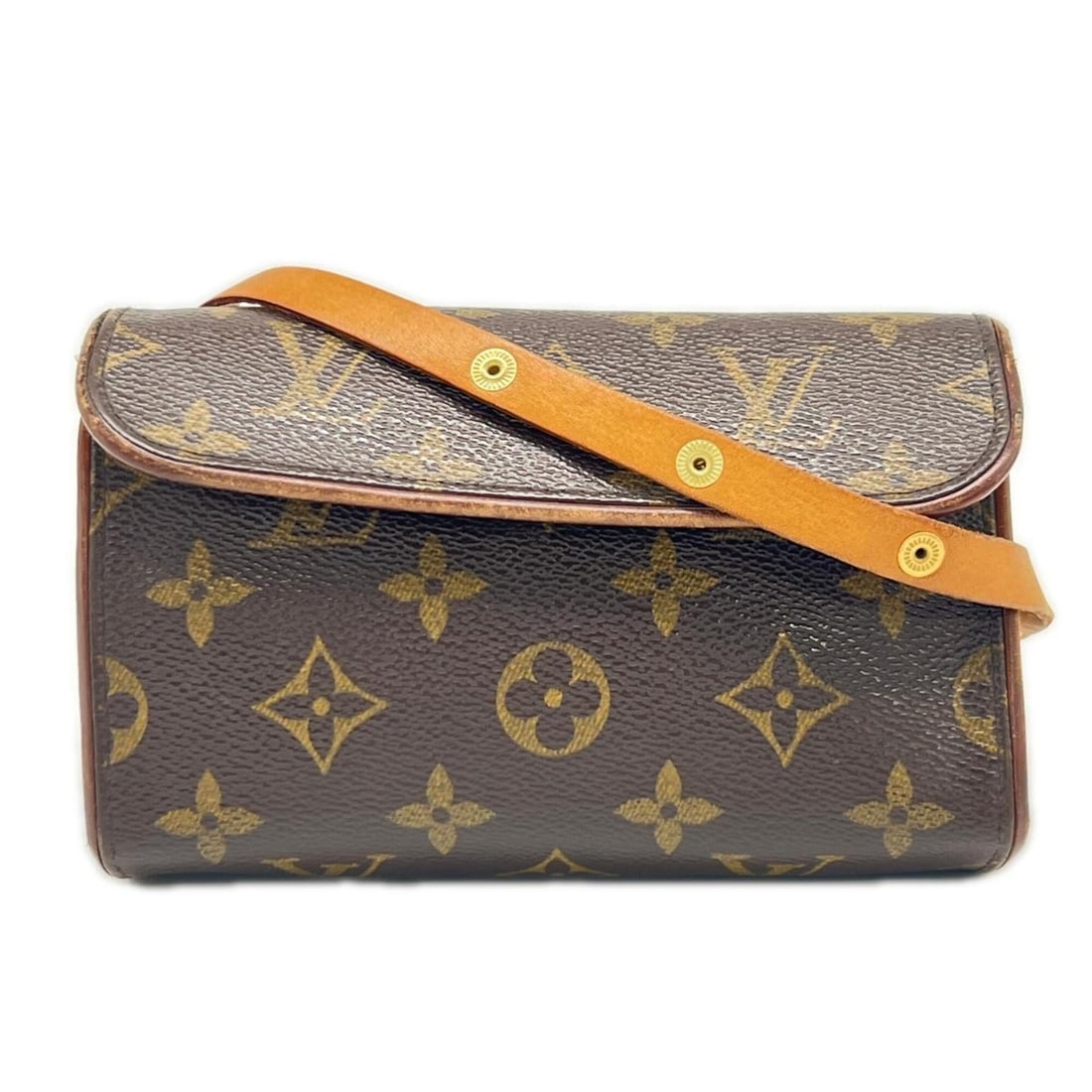 LOUIS VUITTON Monogram Pochette Florentine with Shoulder Strap M51855 Bag for Women: --- Catalog ---Category: SizeSize (HxWxD): 10cm x 16cm x 4cm / 3.93'' x 6.29'' x 1.57''Category: DesignType: Pochette, Shoulder bagColor: Beige, Brown, MonogramGender: WomenMaterial: Monogram Category