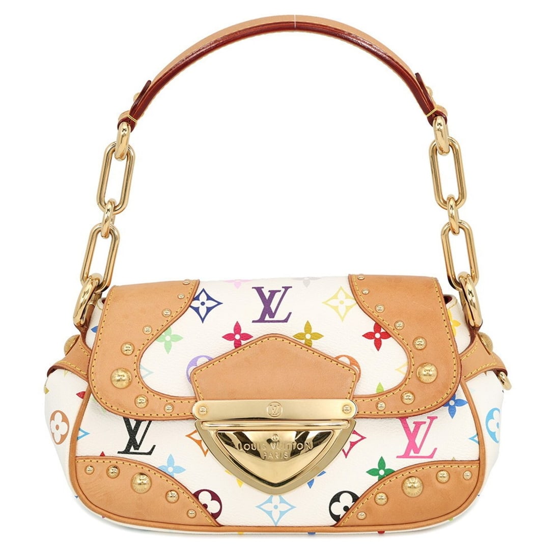 Louis Vuitton Monogram Multicolor Marilyn Handbag M40127 White Shoulder Bag for Women LOUIS VUITTON: --- Catalog ---Category: SizeSize (HxWxD): 13cm x 23.5cm x 10cm / 5.11'' x 9.25'' x 3.93''Category: DesignType: Handbag, Shoulder bagColor: Blanc, Red colorGender: WomenMaterial: Monogram Multicolore 