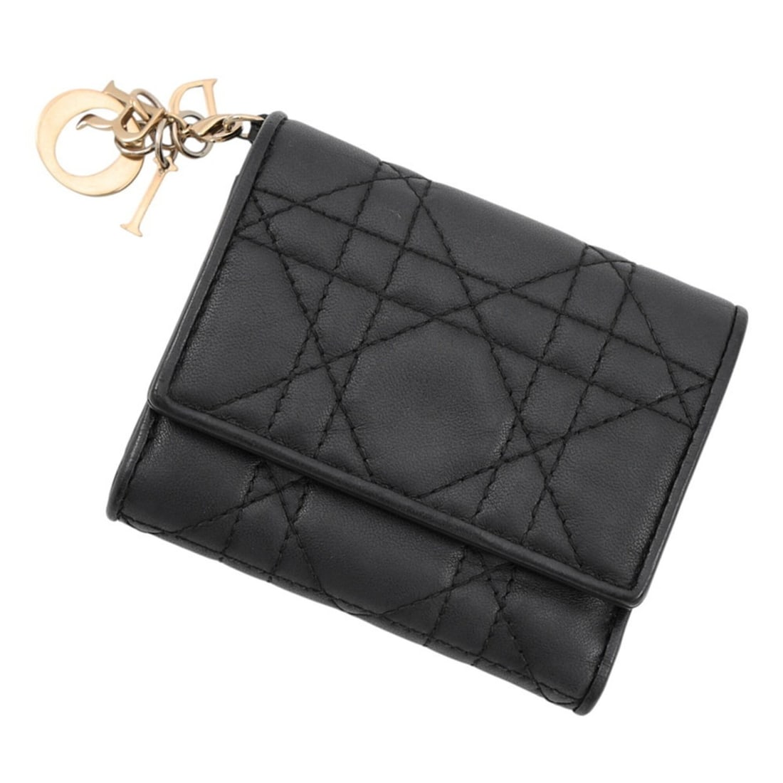 Christian Dior Tri-fold Wallet Lady Lotus Cannage S0181ONMJ Black WALLET: --- Catalog ---Category: SizeSize (HxWxD): 9cm x 10cm / 3.54'' x 3.93''Category: DesignType: Wallet (tri-fold)Color: BlackGender: WomenMaterial: Leather Category: GeneralBrand: Christian DiorCountry o