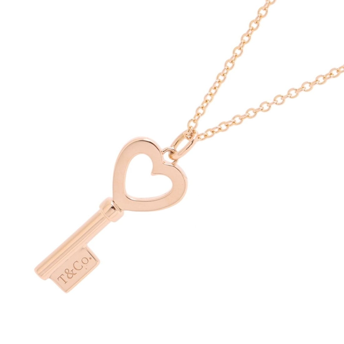 Tiffany & Co. Necklace, Heart Key Pendant, 18K Pink Gold.: --- Catalog ---Category: SizePendant Size: 19.2mm x 8.5mm / 0.75'' x 0.33''Neck Circumference: 41 cm / 16.14''Category: DesignGender: WomenMaterial: Pink gold (18K)Pendant Type: PendantNecklace Type: 