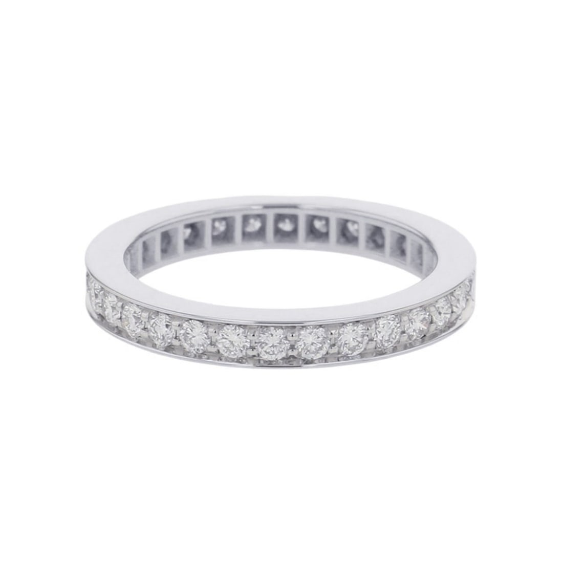 Cartier Eternity Diamond Ring, Platinum 950, Size 47. (Cartier ring, full diamond design): --- Catalog ---Category: SizeUS Size: 4Brand Size: 47Category: DesignType: Band ringGender: WomenMaterial: Platinum 950Category: GeneralBrand: Cartier--- Item List ---Section: ConditionRanking: Rank S