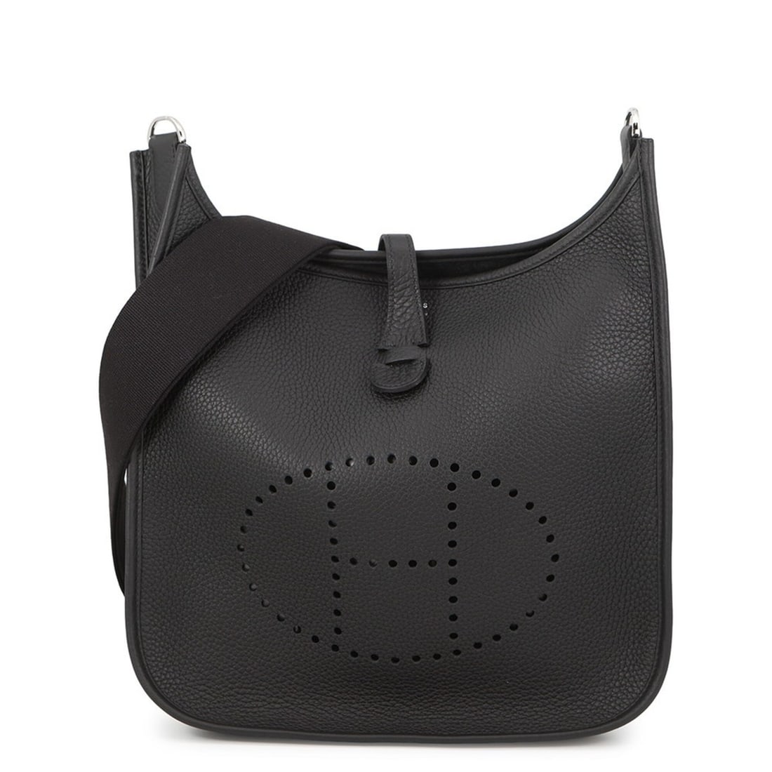 Hermes Evelyne 3 PM Shoulder Bag, Black, Taurillon Clemence Leather, G Stamp, Evelyne, Handbag,: --- Catalog ---Category: SizeSize (HxWxD): 29cm x 29cm x 8cm / 11.41'' x 11.41'' x 3.14''Category: DesignType: Shoulder bagColor: BlackGender: WomenMaterial: Taurillon clemence leather Category: Gener