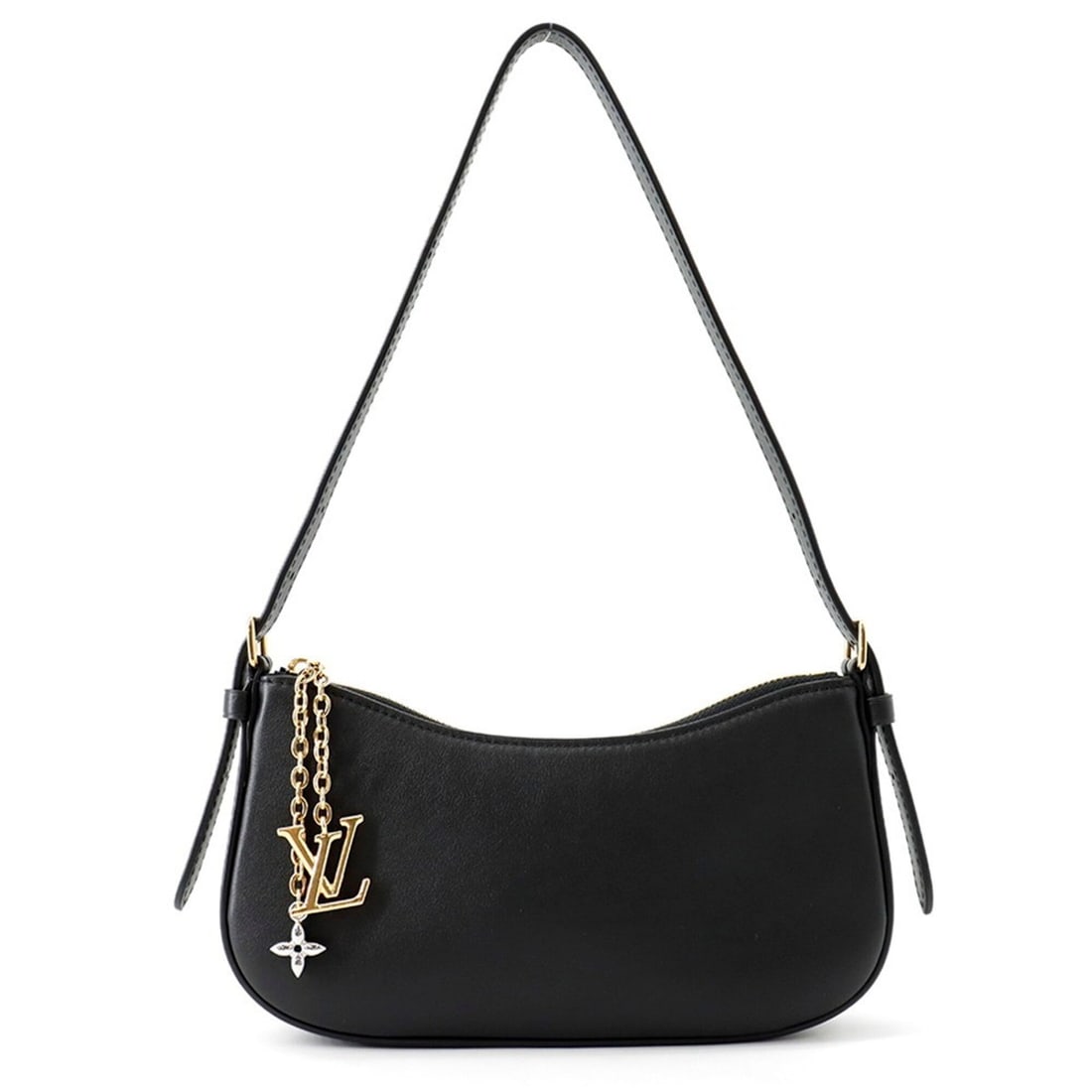 Louis Vuitton shoulder bag, calfskin leather, pochette LV Bloom M29456, black, leather handbag, (1 of 15)