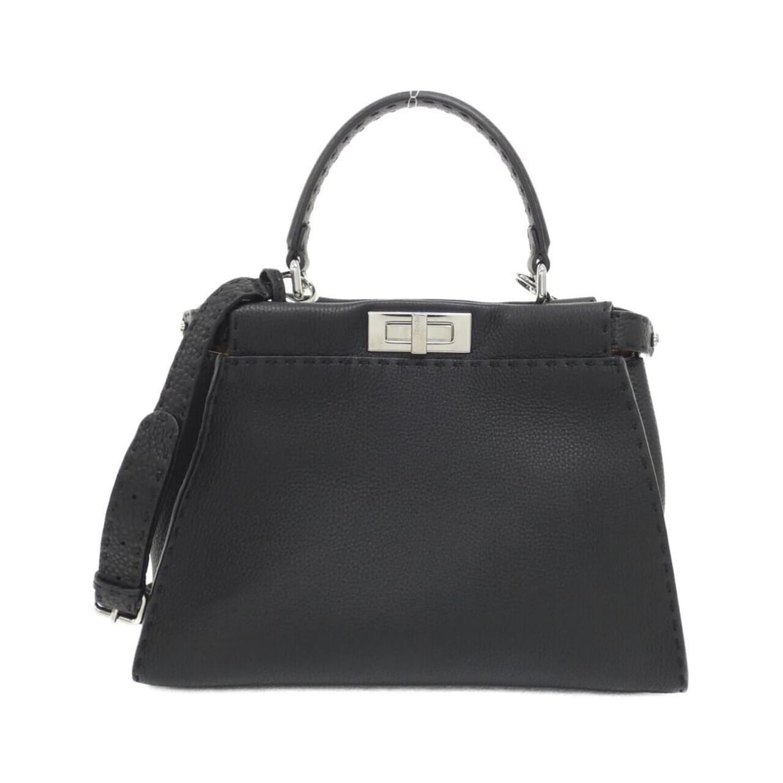 Fendi SELLERIA Peekaboo 8BN290 Q0J Handbag: --- Catalog ---Category: SizeSize (HxWxD): 24cm x 34cm x 12cm / 9.44'' x 13.38'' x 4.72''Category: DesignType: HandbagColor: BlackGender: WomenMaterial: Leather Hardware Color: SilverLeather/Fur Type: