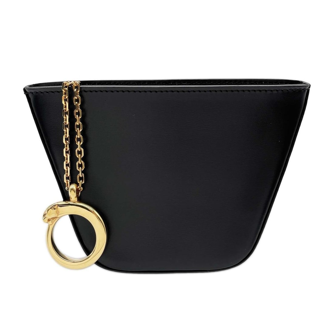 CARTIER Panthère Charm Case Pouch Bag Calfskin Black Women's: --- Catalog ---Category: SizeSize (HxWxD): 10cm x 15.5cm x 8cm / 3.93'' x 6.1'' x 3.14''Category: DesignType: PouchColor: BlackGender: WomenMaterial: Leather Leather/Fur Type: CalfskinCategory: Genera