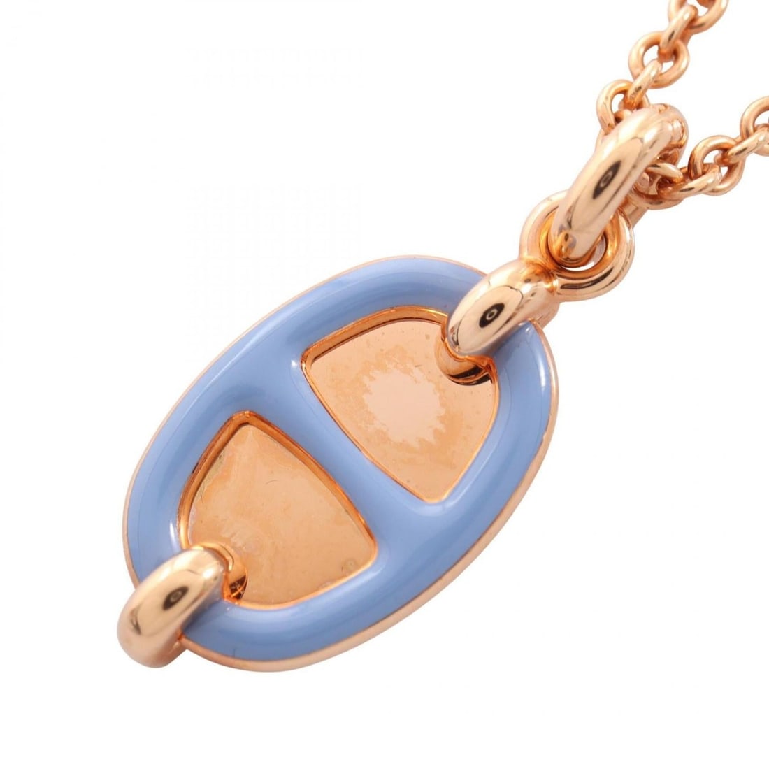 Hermes Chaine d'Ancre Mini Maillon PM Necklace, Gold Plated (GP), Women's, Gold/Blue Tones: --- Catalog ---Category: SizePendant Size: 20mm x 12mm / 0.78'' x 0.47''Neck Circumference: 43 cm - 47 cm / 16.92'' - 18.5''Category: DesignColor: Blue, GoldGender: WomenMaterial: Gold platingNecklace