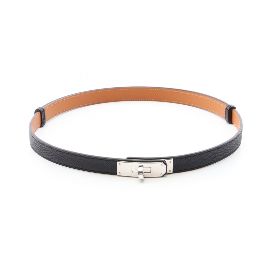 Hermes Kelly Belt, Leather, Women's, Black: --- Catalog ---Category: SizeLength: 106.5cm / 41.92''Category: DesignType: Standard beltColor: Black, SilverGender: WomenMaterial (Strap): Leather Category: GeneralBrand: Hermes--- Item List ---Secti