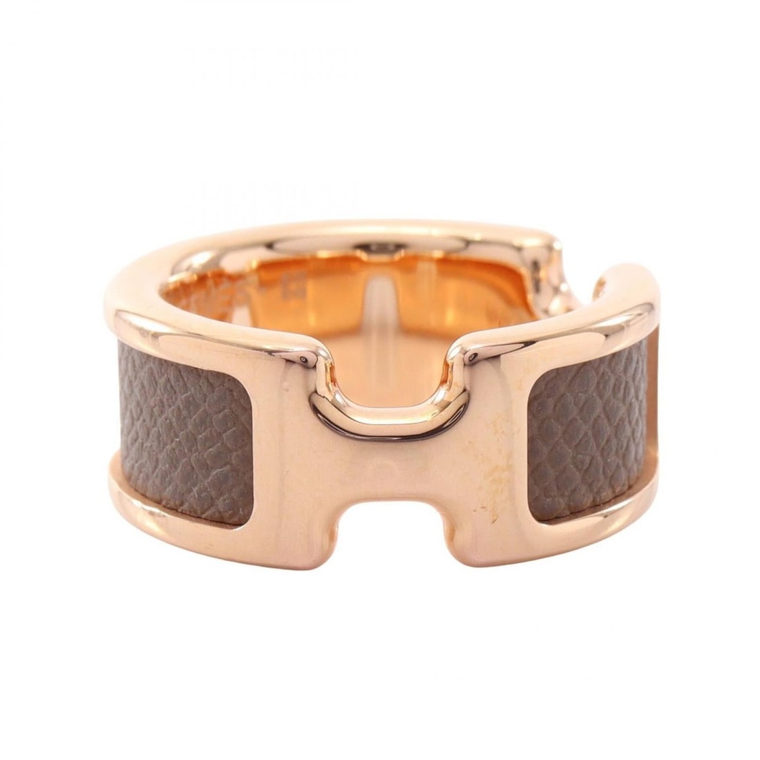 Hermes Olympe PM Etoupe Ring - Gold Plated Leather Women's Gold/Gray Tones: --- Catalog ---Category: SizeJP Size: 13US Size: 6.5Category: DesignType: Band ringColor: Etoupe gray, Gold, GrayGender: WomenMaterial: Gold plating, LeatherCategory: GeneralBrand: Hermes--- Item List