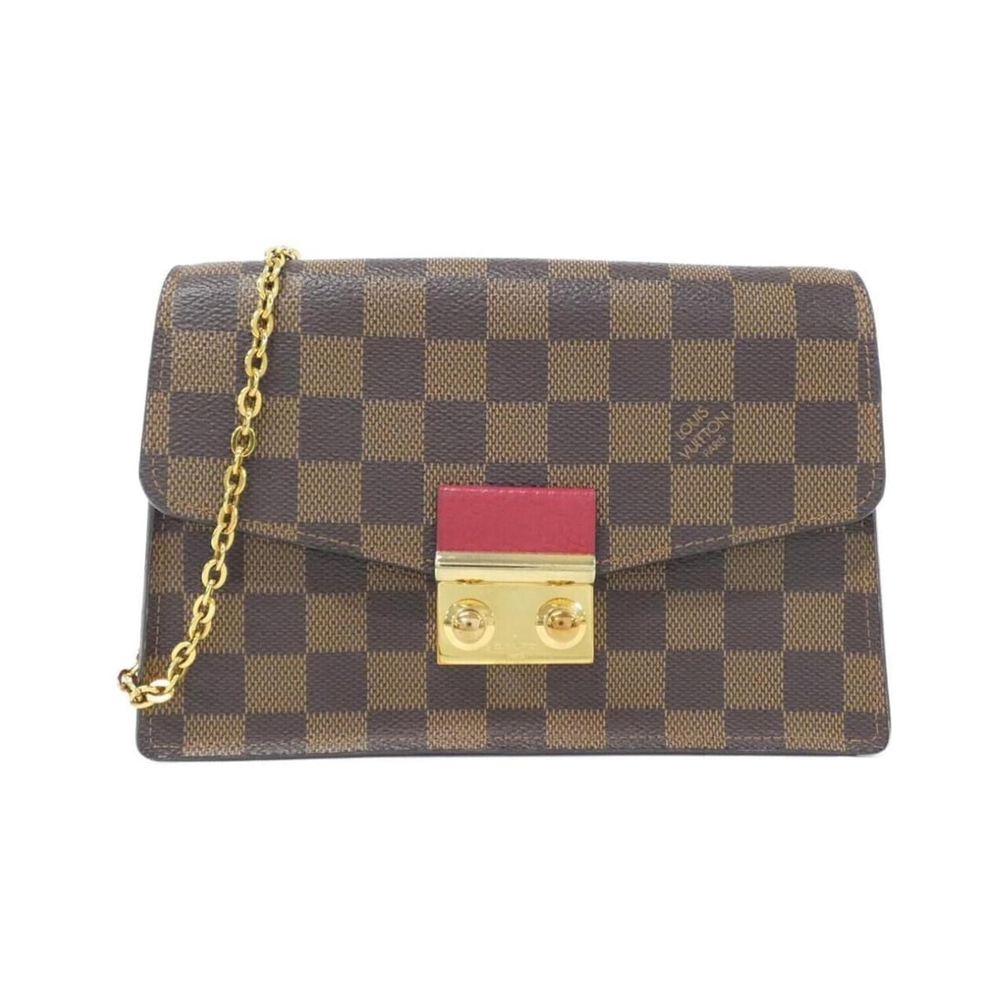 Louis Vuitton Damier Portefeuille Croisette Chain N60288 Wallet: --- Catalog ---Category: SizeSize (HxWxD): 13cm x 21cm x 5cm / 5.11'' x 8.26'' x 1.96''Category: DesignType: Chain/Shoulder walletColor: BrownGender: WomenMaterial: Coated canvas Category: GeneralMPN:
