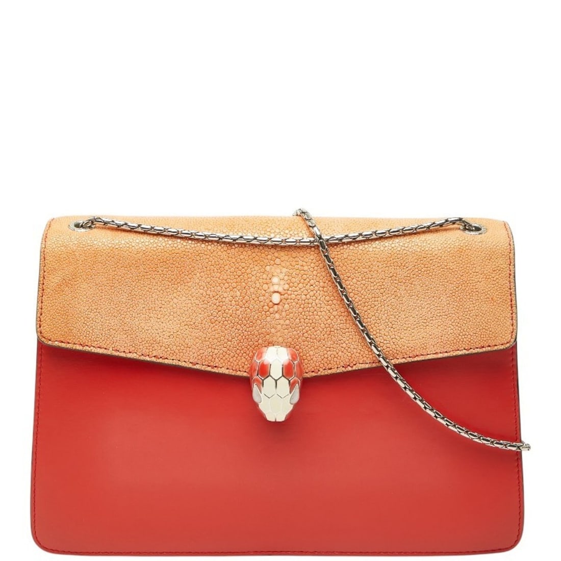 BVLGARI Serpenti Forever Shoulder Bag, One-Shoulder, Orange Leather, Women's.: --- Catalog ---Category: SizeSize (HxWxD): 18.5cm x 27.5cm x 5cm / 7.28'' x 10.82'' x 1.96''Category: DesignType: Shoulder bagColor: OrangeGender: WomenMaterial: Leather Category: GeneralBrand: Bvlgar
