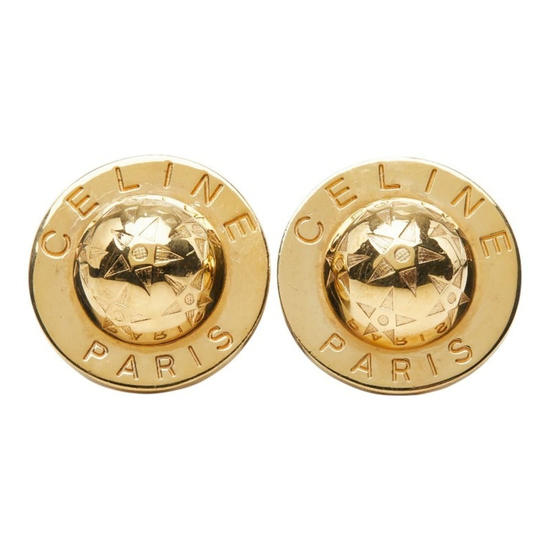 Celine Starball Round Earrings, Gold Plated, Women's: --- Catalog ---Category: SizeSize (HxWxD): 30.30mm x 30.30mm / 1.19'' x 1.19''Category: DesignType: Clip earringsColor: GoldGender: WomenCategory: GeneralBrand: Celine--- Item List ---Section: Conditi