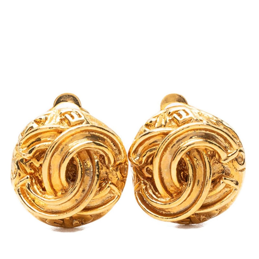 Chanel Coco Mark Vintage Earrings 95A Gold Plated GP Women's CHANEL: --- Catalog ---Category: SizeSize (HxWxD): 15.50mm x 15.00mm / 0.61'' x 0.59''Category: DesignType: Clip earringsColor: GoldGender: WomenMaterial: Gold platingCategory: GeneralBrand: Chanel--- Item Li