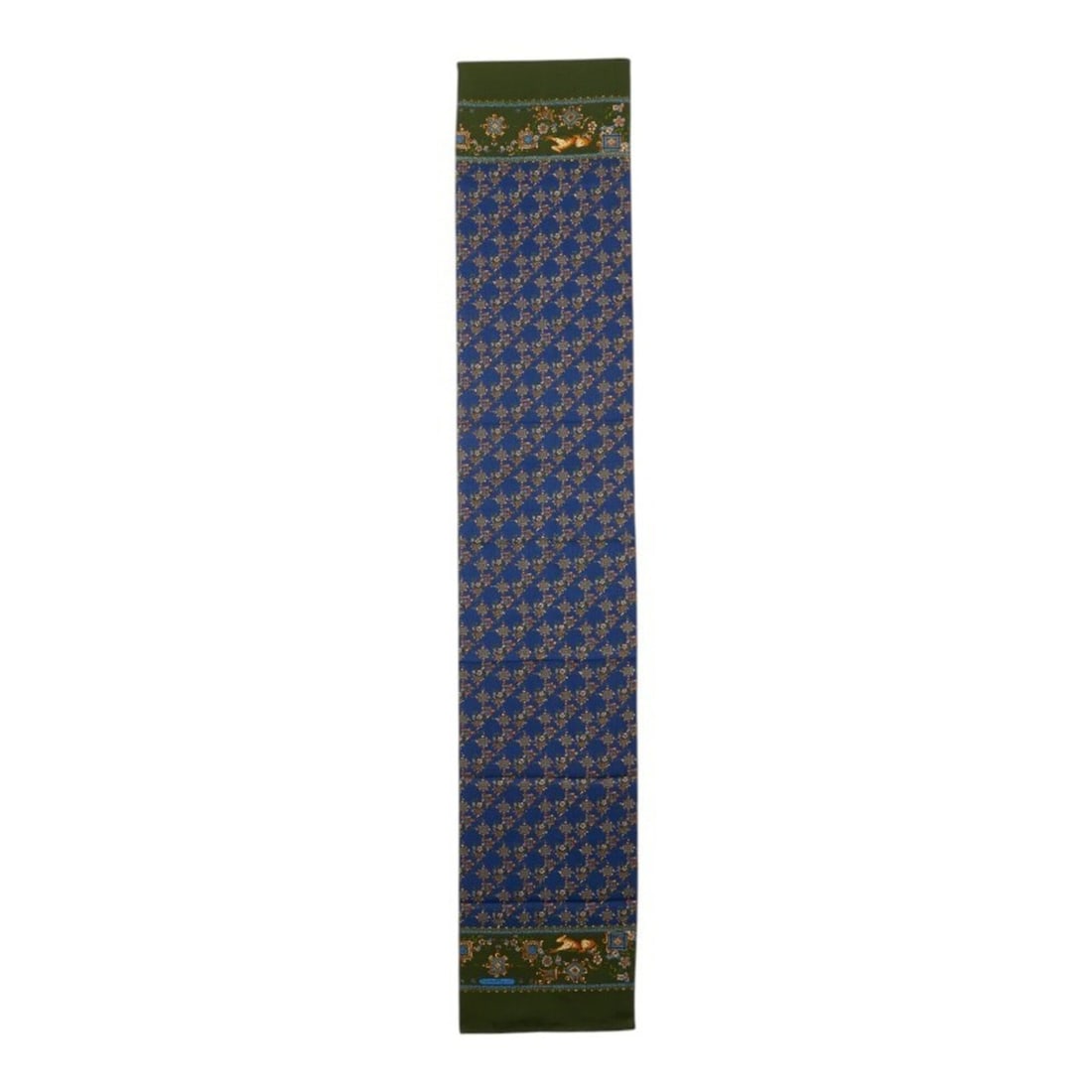 Salvatore Ferragamo Cheetah Leopard Scarf Muffler Green Blue Multicolor Silk Women's: --- Catalog ---Category: SizeSize (LxW): 1.75m x 32cm / 68.89'' x 12.59''Category: DesignType: ScarfColor: Blue, Green, Multi-colorGender: WomenMaterial: Silk Category: GeneralBrand: Salvatore Ferraga