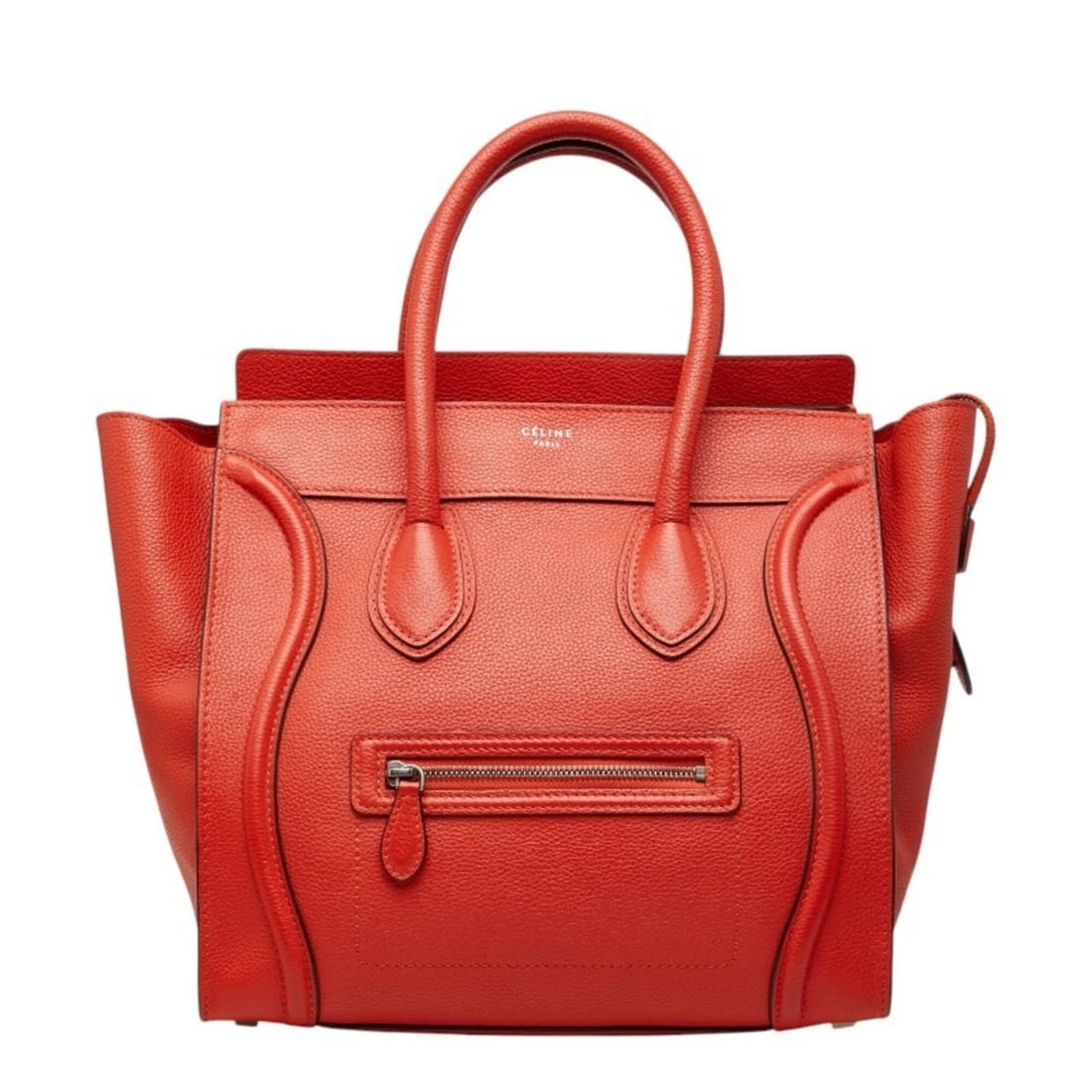Celine Luggage Mini Shopper Handbag, Orange/Red Leather, Women's.: --- Catalog ---Category: SizeSize (HxWxD): 32.5cm x 50cm x 17cm / 12.79'' x 19.68'' x 6.69''Category: DesignType: HandbagColor: Orange, Red colorGender: WomenMaterial: Leather Category: GeneralBrand: 