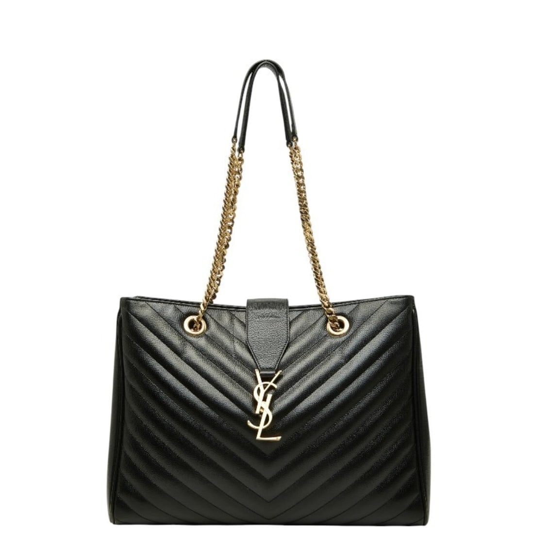 Saint Laurent Cassandra YSL Logo Chain Tote Bag Shoulder 354117 Black Leather Women's SAINT LAURENT: --- Catalog ---Category: SizeSize (HxWxD): 26cm x 34cm x 9cm / 10.23'' x 13.38'' x 3.54''Category: DesignType: Shoulder bag, Tote bagColor: BlackGender: WomenMaterial: Leather Category: GeneralMPN: 35