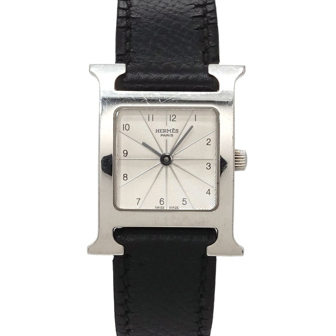 Hermes H-Watch HH1 210 Women's Watch Silver Black Quartz H (1 of 9)