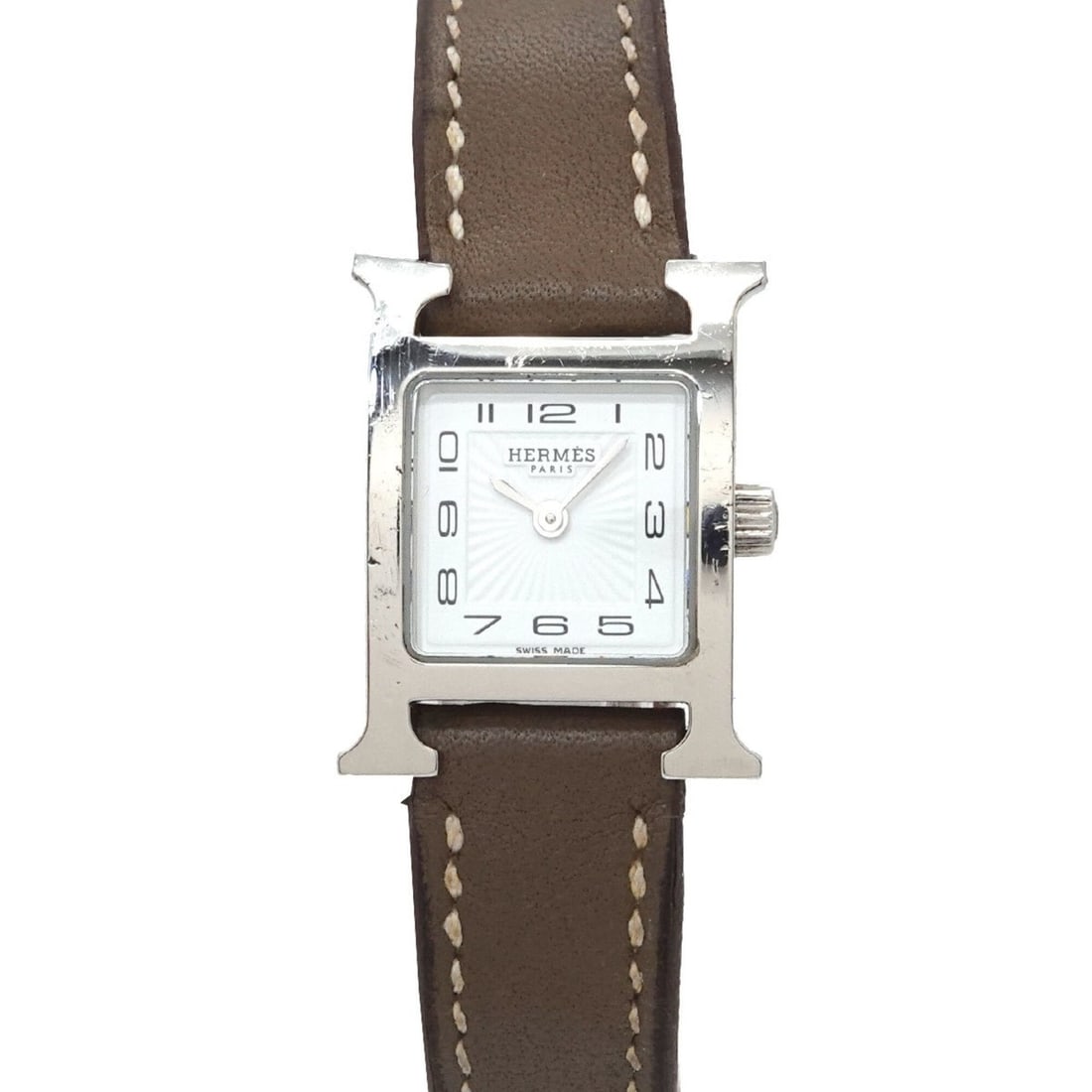 Hermes H-Watch Mini HH1 110 Women's Watch White Quartz H mini (1 of 8)