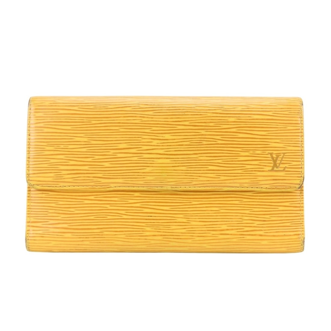 LOUIS VUITTON Tri-fold Wallet Portefeuille Tresor International M63389 Epi Leather Tassili Yellow: --- Catalog ---Category: SizeSize (HxWxD): 10cm x 18.5cm x 2cm / 3.93'' x 7.28'' x 0.78''Category: DesignType: Wallet (tri-fold)Color: Purple, YellowGender: WomenMaterial: Epi leather Category: Genera