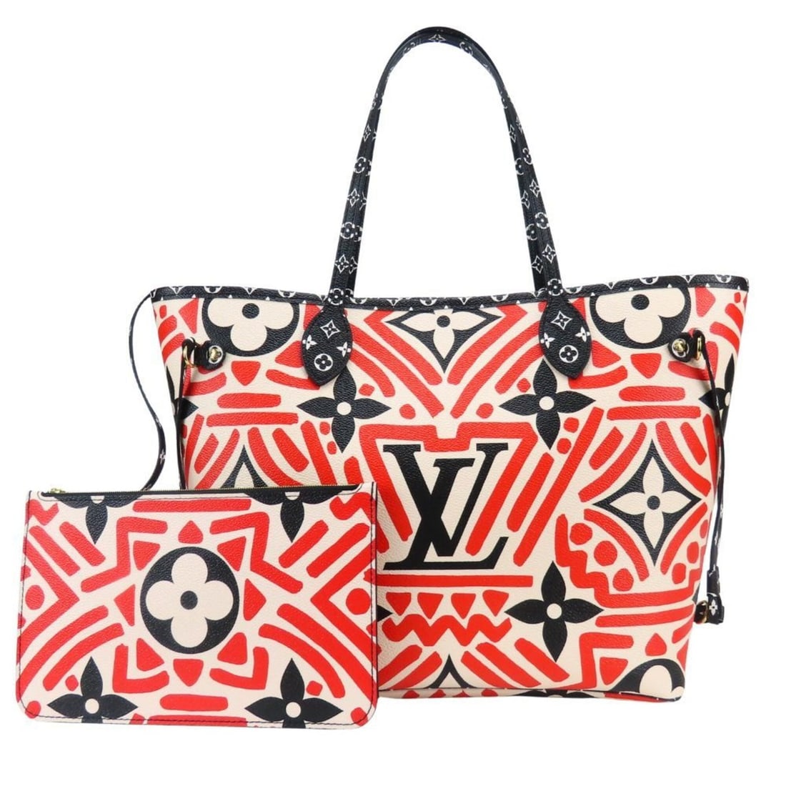 LOUIS VUITTON Neverfull MM Tote Bag M56583 LV Crafty Monogram Giant Crème Rouge White Black Women's: --- Catalog ---Category: SizeSize (HxWxD): 29cm x 44cm x 15.5cm / 11.41'' x 17.32'' x 6.1''Category: DesignType: Tote bagColor: Black, Red color, WhiteGender: WomenMaterial: Monogram Category: General