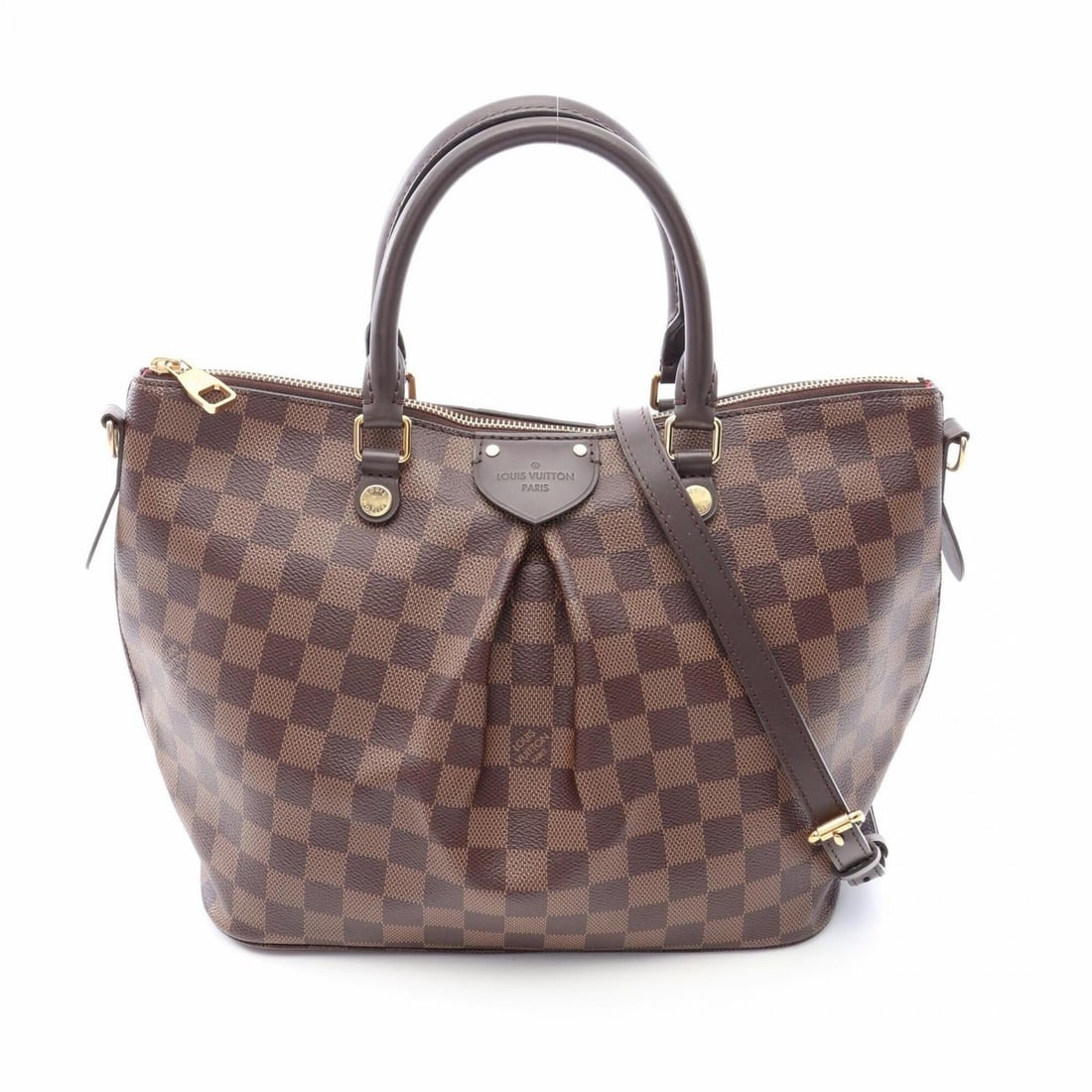 Louis Vuitton Siena MM Damier Ebene 2-Way Handbag, Coated Canvas Leather, Women's, Brown, N41546: --- Catalog ---Category: SizeSize (HxWxD): 22cm x 27.5cm x 14.5cm / 8.66'' x 10.82'' x 5.7''Category: DesignType: HandbagColor: BrownGender: WomenMaterial: Coated canvas , Leather Category: GeneralMPN