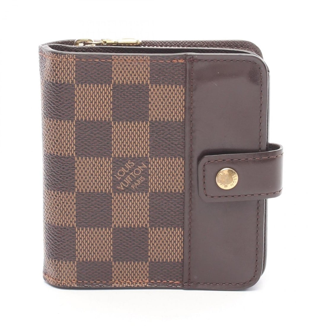 Louis Vuitton Compact Zip Damier Ebene Bi-fold Wallet, Leather, Women's, Brown, N61668: --- Catalog ---Category: SizeSize (HxWxD): 11cm x 10.5cm x 3cm / 4.33'' x 4.13'' x 1.18''Category: DesignType: Wallet (bi-fold)Color: BrownGender: WomenMaterial: Leather , PVC Category: GeneralMPN: N6