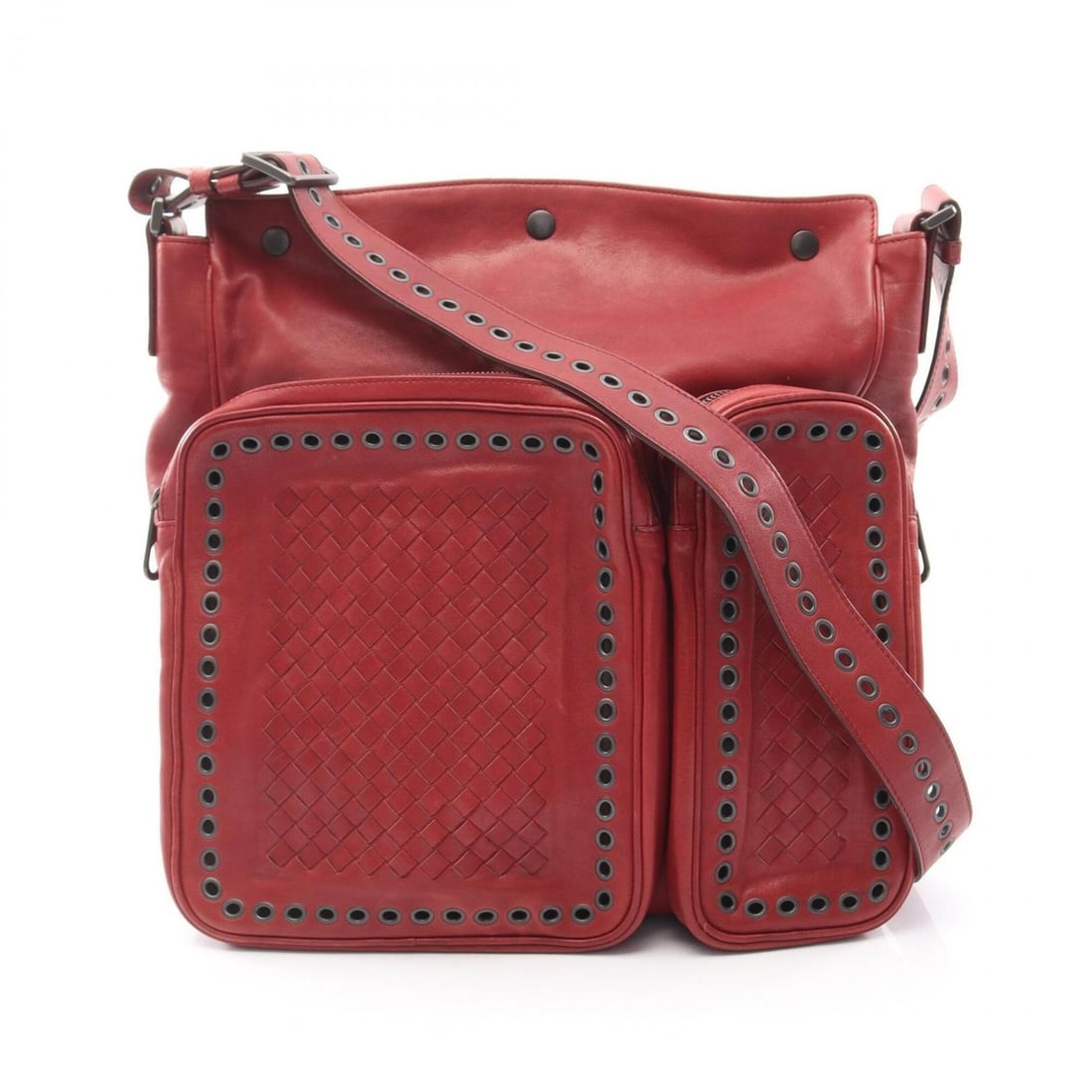 Bottega Veneta Intrecciato Shoulder Bag/Handbag, Leather, Women's, Red: --- Catalog ---Category: SizeSize (HxWxD): 38cm x 32cm / 14.96'' x 12.59''Category: DesignType: Handbag, Shoulder bagColor: Red colorGender: WomenMaterial: Leather Category: GeneralBrand: Bottega Vene