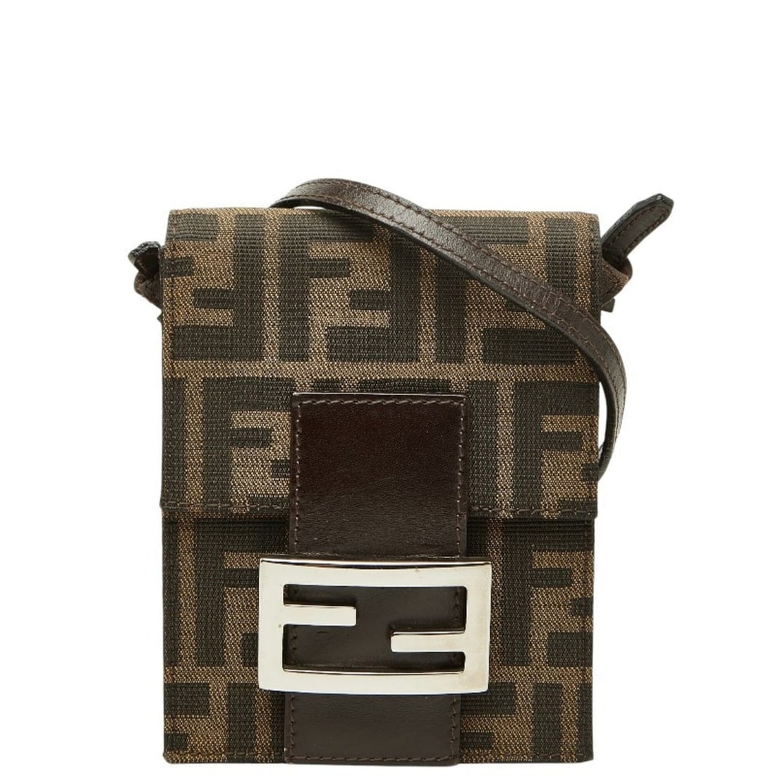 Fendi Zucca Crossbody Shoulder Bag, Brown Canvas Leather, Women's FENDI: --- Catalog ---Category: SizeSize (HxWxD): 14.5cm x 11.2cm x 3cm / 5.7'' x 4.4'' x 1.18''Category: DesignType: Shoulder bagColor: BrownGender: WomenMaterial: Canvas , Leather Category: GeneralBrand: F
