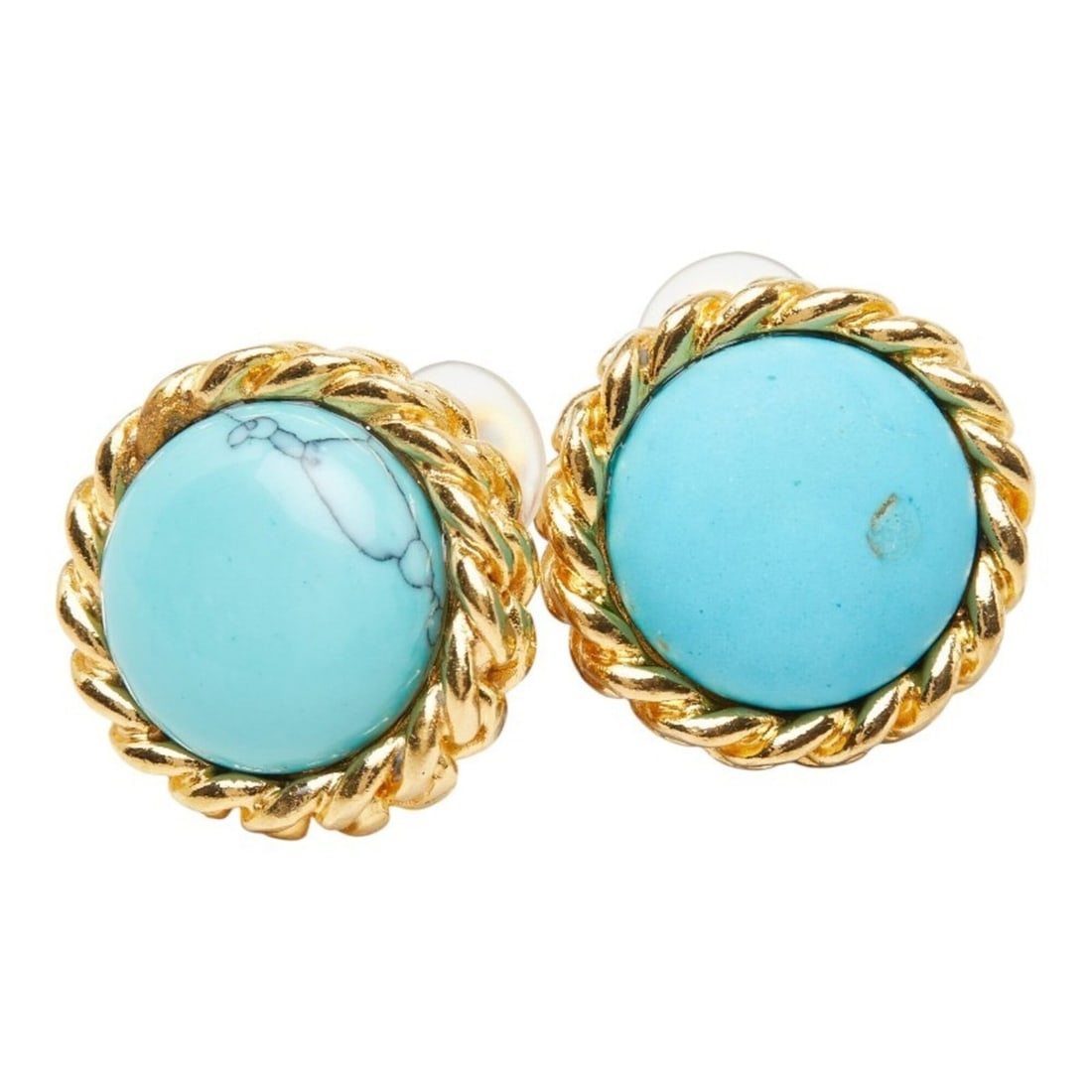 Chanel Vintage Round Earrings, Blue Gold Plated, Women's.: --- Catalog ---Category: SizeSize (HxWxD): 24.10mm x 24.10mm / 0.95'' x 0.95''Category: DesignType: Clip earringsColor: Blue, GoldGender: WomenMaterial: Gold platingCategory: GeneralBrand: Chanel--- I