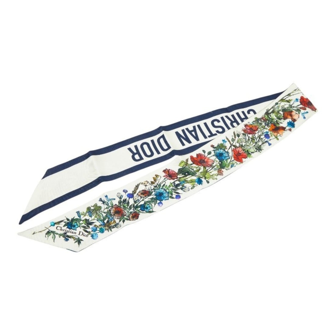 Christian Dior Dior Millefiori Mitzah Scarf Muffler Twilly Ivory Multicolor Silk Women's: --- Catalog ---Category: SizeSize (LxW): 1m x 6cm / 39.56'' x 2.36''Category: DesignType: ScarfColor: Ivory, Multi-colorGender: WomenMaterial: Silk Category: GeneralBrand: Christian Dior--- Item List 