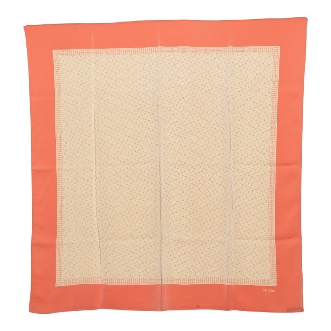 Chanel Coco Mark Scarf, Large Size, Pink Beige Silk, Women's.: --- Catalog ---Category: SizeSize (LxW): 85cm x 83cm / 33.46'' x 32.67''Category: DesignType: ScarfColor: Beige, PinkGender: WomenMaterial: Silk Category: GeneralBrand: Chanel--- Item List ---Section: