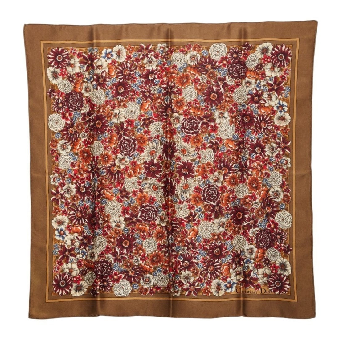 Christian Dior Dior Flower Botanical Floral Scarf/Muffler, Brown/Multicolor Silk, Women's: --- Catalog ---Category: SizeSize (LxW): 64cm x 64cm / 25.19'' x 25.19''Category: DesignType: ScarfColor: Brown, Multi-colorGender: WomenMaterial: Silk Category: GeneralBrand: Christian Dior--- Item L