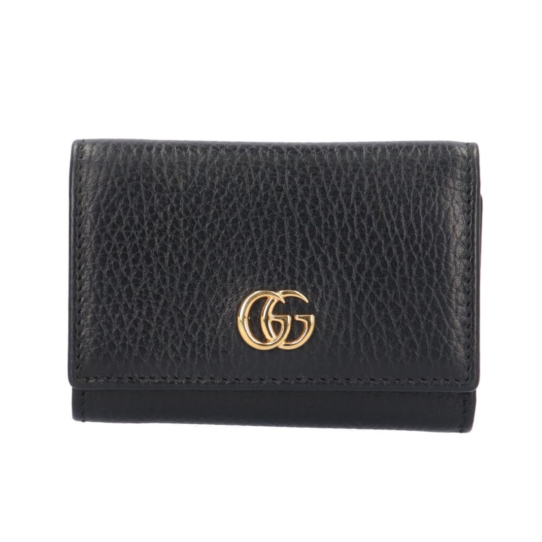 Gucci Petite Marmont GG Tri-fold Wallet, Leather, 735829, Women's, GUCCI: --- Catalog ---Category: SizeSize (HxWxD): 7.5cm x 10.5cm x 3cm / 2.95'' x 4.13'' x 1.18''Category: DesignType: Wallet (tri-fold)Color: BlackGender: WomenMaterial: Leather Category: GeneralBrand: Gucc
