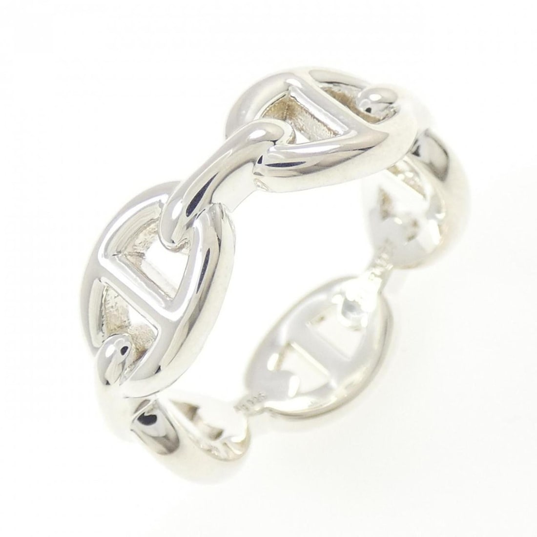 Hermes Hermès Chaine d'Ancre Enchainée Ring: --- Catalog ---Category: SizeUS Size: 7Brand Size: 54Category: DesignType: Band ringGender: WomenMaterial: Silver 925Category: GeneralMPN: H109507BBrand: Hermes--- Item List ---Section: