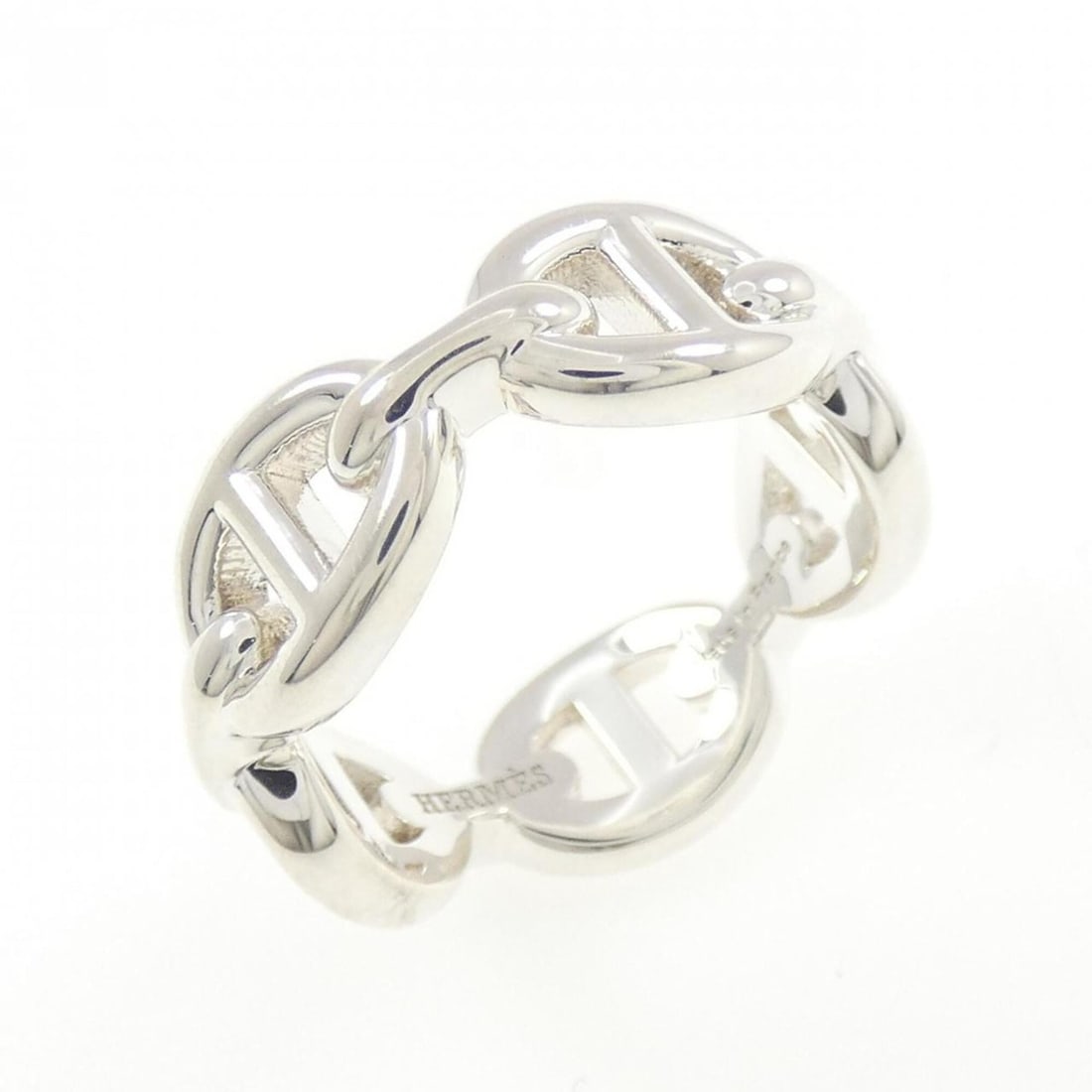 Hermes Hermès Chaine d'Ancre Enchainée Ring: --- Catalog ---Category: SizeUS Size: 5Brand Size: 49Category: DesignType: Band ringGender: WomenMaterial: Silver 925Category: GeneralMPN: H109507BBrand: Hermes--- Item List ---Section: ConditionRanki
