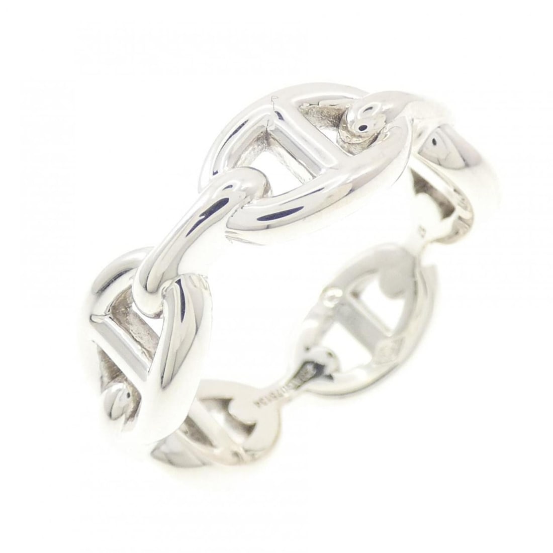 Hermes Hermès Chaine d'Ancre Enchainée Ring: --- Catalog ---Category: SizeUS Size: 8.5Brand Size: 57Category: DesignType: Band ringGender: WomenMaterial: Silver 925Category: GeneralMPN: H109507BBrand: Hermes--- Item List ---Section: ConditionRan
