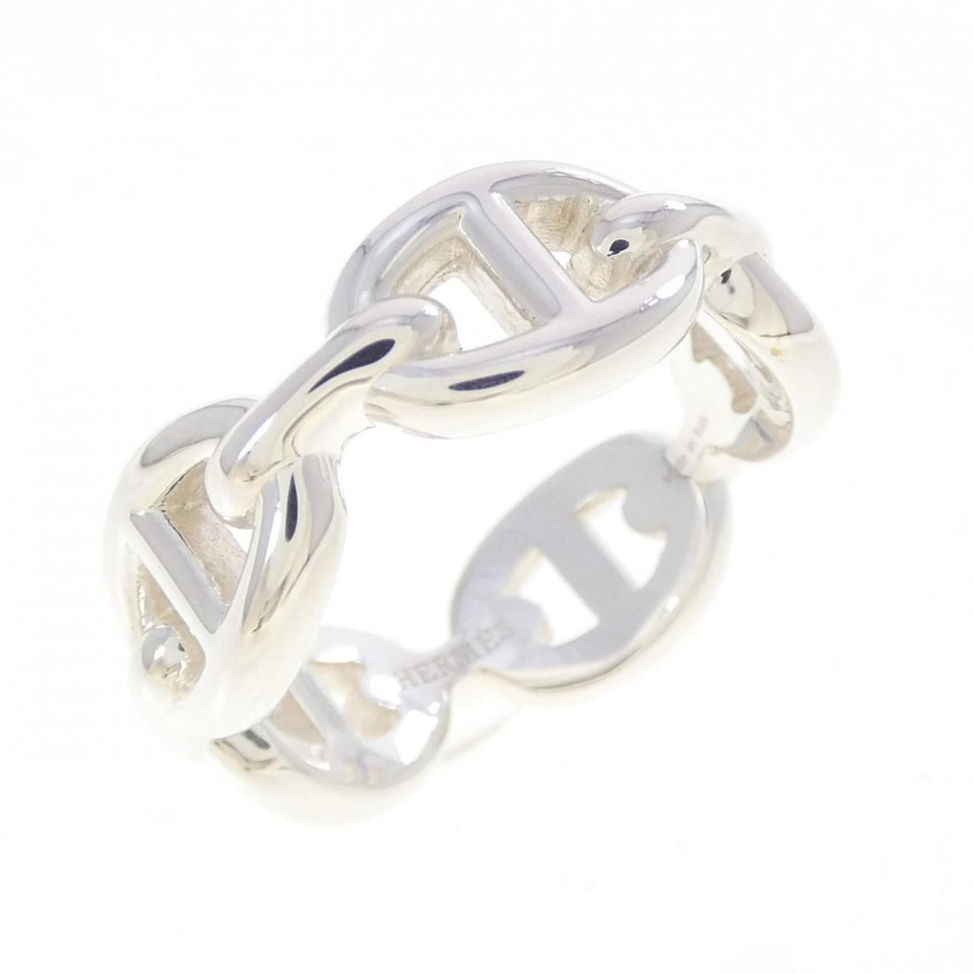 Hermes Hermès Chaine d'Ancre Enchainée Ring: --- Catalog ---Category: SizeUS Size: 7Brand Size: 54Category: DesignType: Band ringGender: WomenMaterial: Silver 925Category: GeneralMPN: H109507BBrand: Hermes--- Item List ---Section: