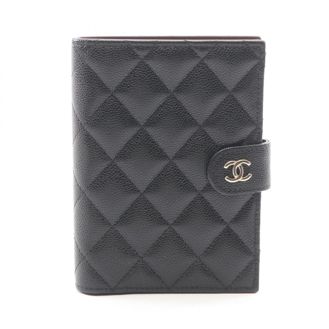 Chanel Matelassé Passport Case, Business Card Holder/Card Accessory, Caviar Leather (Grained: --- Catalog ---Category: DesignType: Passport coverColor: BlackGender: WomenMaterial: Grained Calfskin Category: GeneralMPN: AP3791Brand: ChanelCategory: Physical PropertiesSize (HxWxD): 14.5cm x 10cm