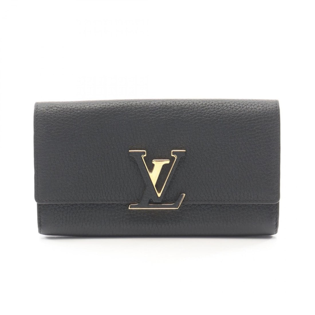 Louis Vuitton Portefeuille Capucines Taurillon Noir Bi-fold Long Wallet, Leather, Women's, Black,: --- Catalog ---Category: SizeSize (HxWxD): 10.5cm x 20cm x 2.5cm / 4.13'' x 7.87'' x 0.98''Category: DesignType: Long wallet (bi-fold)Color: BlackGender: WomenMaterial: Leather Category: GeneralMPN: M
