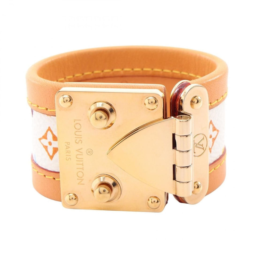 Louis Vuitton LOUIS VUITTON Bracelet Cellule Monogram Multicolor Blanc Accessory Leather Women's: --- Catalog ---Category: SizeLength: 15cm / 5.9''Category: DesignType: Charm braceletColor: Beige, Multi-color, WhiteMetal: GoldGender: WomenMaterial: LeatherCategory: GeneralBrand: Louis Vuitton--- I